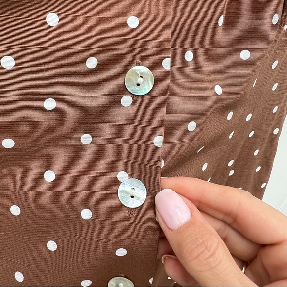 Brown & White polka Dot Dress, Vintage, Size 12, Sheri Martin, Pretty Woman - Picture 7 of 12